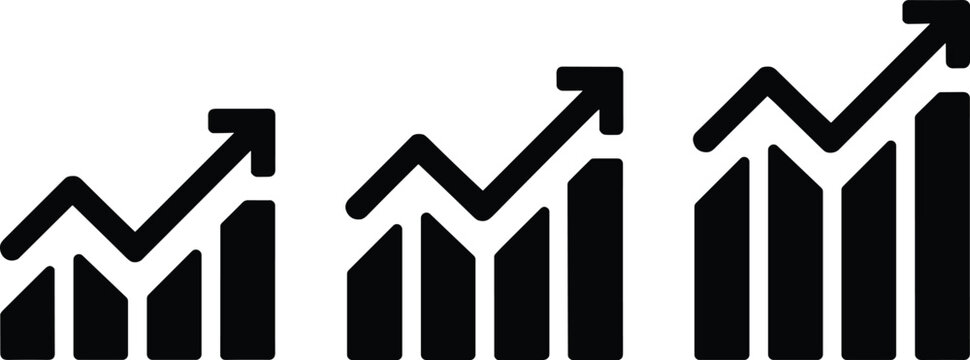 Upward growth arrows trend illustration