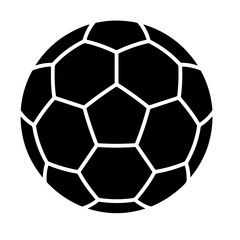 Fototapeta premium Black and White Soccer Ball Icon Isolated on White Background, Minimalist Sport Graphic