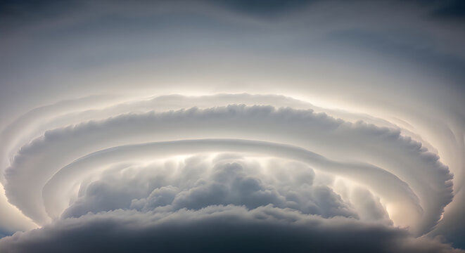 Dramatic Swirling Cloud Formation in Stormy Sky with Moody Atmosphere