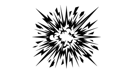 Naklejka premium Black explosion graphic design element.