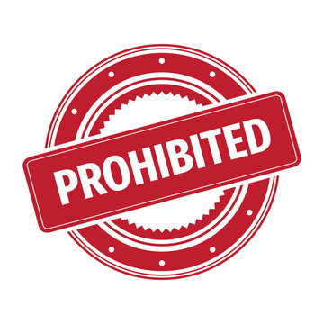 Red prohibited stamp Stamp Seal, Label Vector Icon Isolated on White Background