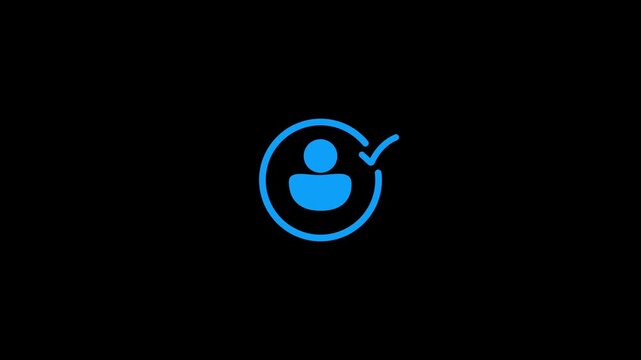 User profile with check mark. Profile verify account icon.Parson verify icon animation .