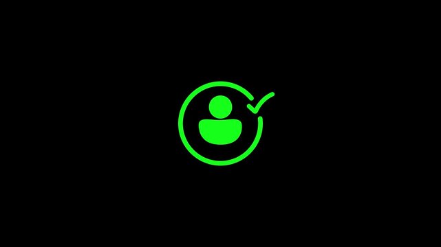 User profile with check mark. Profile verify account icon.Parson verify icon animation .