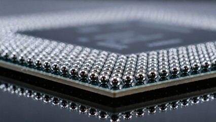 Obraz premium Close up of Flip Chip Ball Grid Array Placement