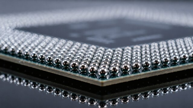 Close up of Flip Chip Ball Grid Array Placement