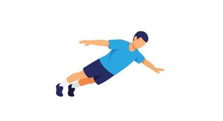 Fototapeta premium Man Doing Plank Exercise and Stretching Arms