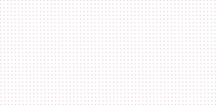 Hand drawn pink dot pattern background. Dotted grid paper on transparent background.