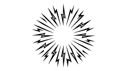Obraz premium Black lightning bolt graphic design element.