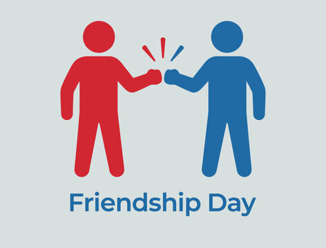 Celebrating friendship day two figures fist bump symbol of connection and support