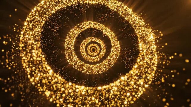 Golden Fibonacci Spiral with Sacred Geometry Animation