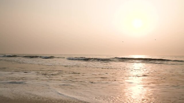Beautiful Golden sunset on the sea