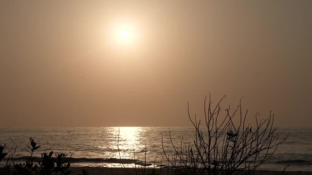 Sunset over the beautiful sea