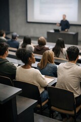 Obraz premium Lecture hall students attentive learning