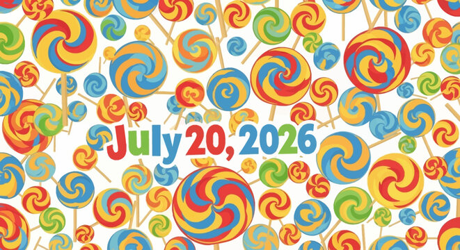 Colorful swirly lollipop pattern vector illustration