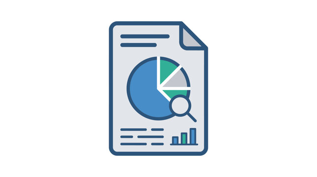Business Analytics Report Document Line Icon.