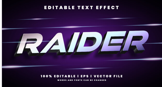 Editable raider text effects