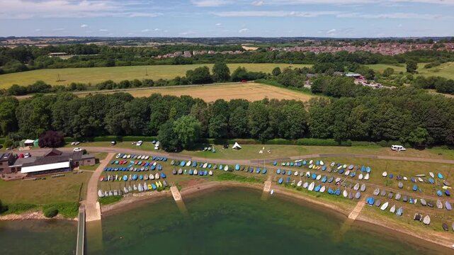 Aerial view of Brixworth country park Northamptonshire