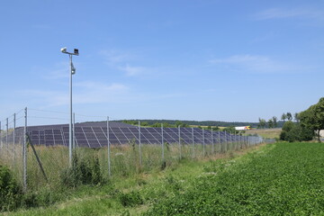 Fototapeta premium Solar energy. Electricity production. Modern technologies. 