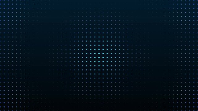 Abstract blue dot matrix background, glowing digital led light pattern, modern technology motion seamless particle grid animation 4k