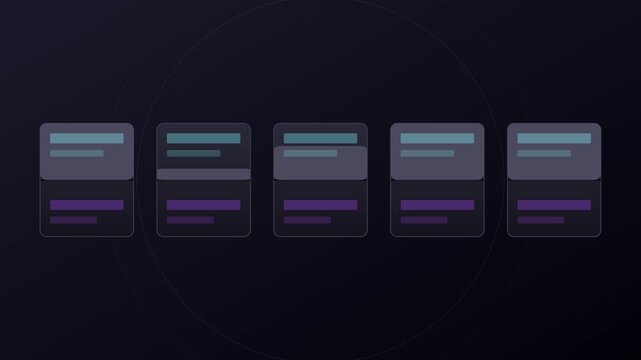 Abstract digital interface loading animation with dynamic progress bars and glowing data blocks for ui ux 4k