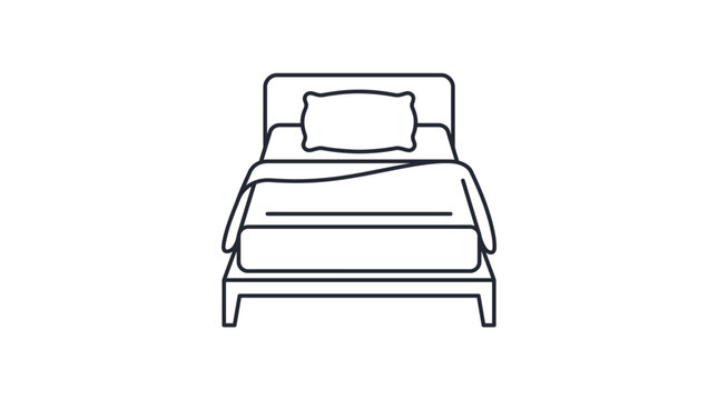 Minimalist Bed Icon Vector Isolated on White Background.