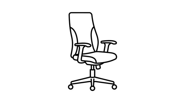 Minimalist Office Chair Icon Vector Isolated on White Background.