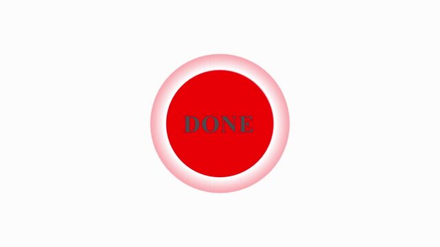 A modern minimalist check mark icon smoothly draws itself with a clean line animation inside a thin circular outline. As the check mark completes, the word "DONE" fades 