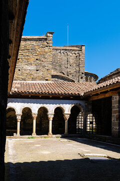 Romanesque cloister of Sant Pere Casserres in Osona. Vic, Spain