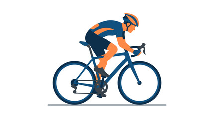 Obraz premium A professional cyclist riding a racing bicycle in a flat vector style