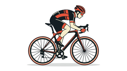 Obraz premium A professional cyclist riding a road bike in a racing position