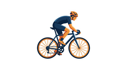 Obraz premium A stylized illustration of a professional cyclist riding a road bike