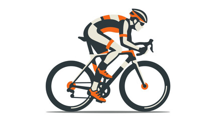 Fototapeta premium A stylized illustration of a professional cyclist riding a racing bicycle
