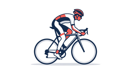 Obraz premium A stylized vector illustration of a professional cyclist riding a road bike