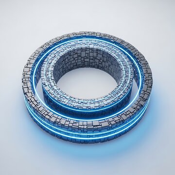 Blue and silver metallic wire spool with transparent center core