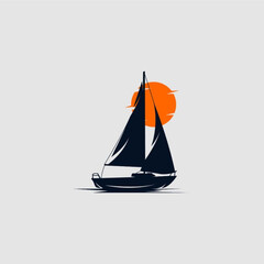 sailing ship on white background © Poniyem