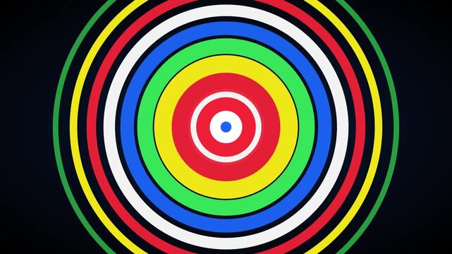 Colorful concentric circles motion background, abstract pulsing rings animation, vibrant geometric pattern loop for modern 4k