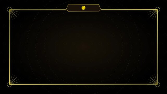 Golden deco frame overlay for luxury cinematic presentations and digital animation 4k golden frame luxury border