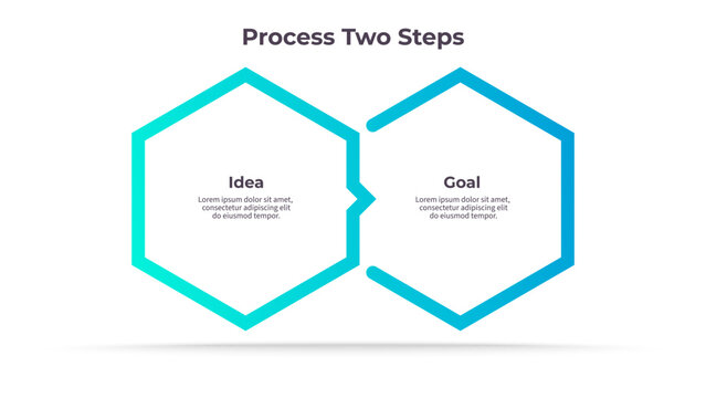 Business infographic template. Process chart with two options, steps. Vector chart.