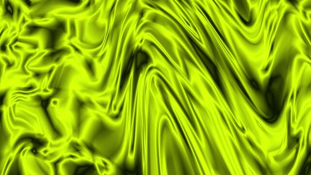 Motion Background Bright Toxic Neon Lime Chartreuse Green Satin Curtain Fold Wave Displacement Backdrop