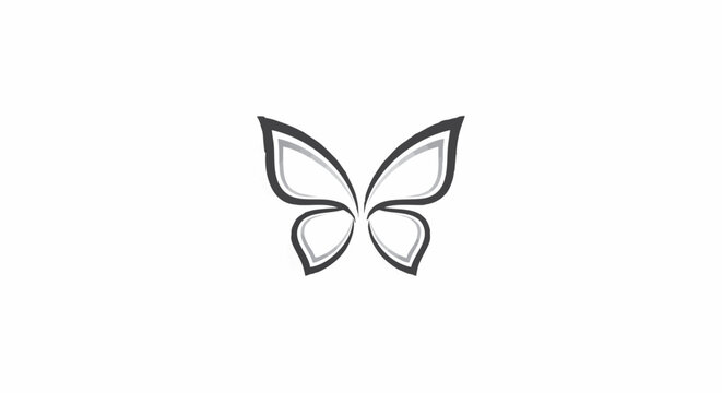 Simple black butterfly icon