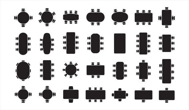 Electronic Component Silhouette Collection with Integrated Circuit and Microchip Package Icons
