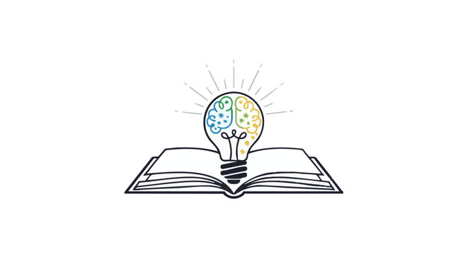 Innovative Idea Light Bulb on Open Book