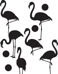 Obraz premium Elegant Tropical Flamingo Silhouette Minimal Shape Illustration Vector
