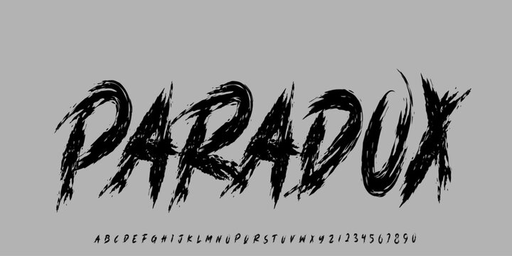 Paradox lettered font Smooth beautiful brush script design Handwritten lettering typeface Cursive alphabet Quality typography for quotes titles logos posters apparel packaging social .