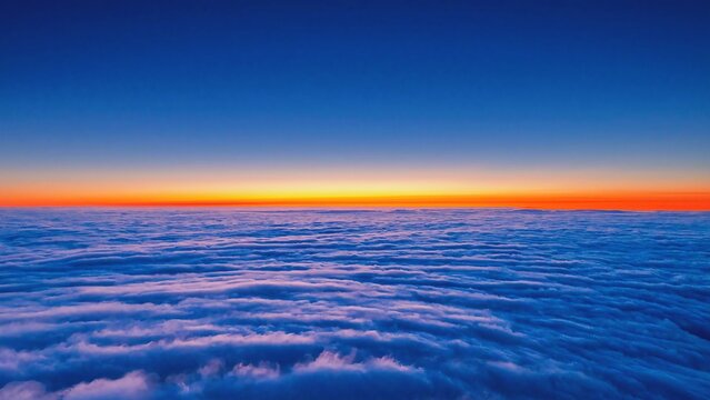 Aerial Sunset Above Clouds 4K Sky Horizon Background