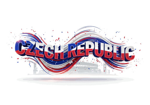 Czech Republic Text Logo Design.