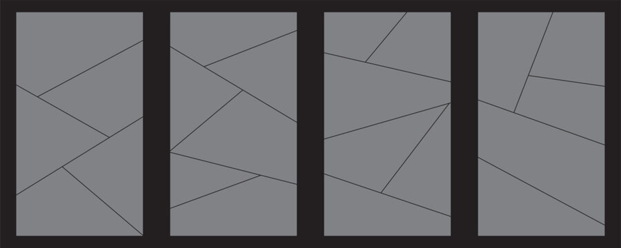 Image collage layout template. Mosaic mood board grid collection. Picture frame set. Photo album concept idea for banner, poster, comic page, flyer, brochure, booklet, memory wall design. Vector pack