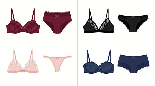 Assorted Women's Bras and Underwear Set.