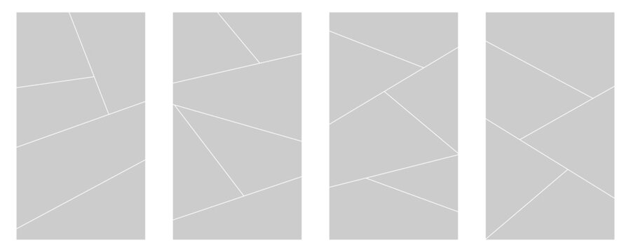 Image collage layout template. Mosaic mood board grid collection. Picture frame set. Photo album concept idea for banner, poster, comic page, flyer, brochure, booklet, memory wall design. Vector pack