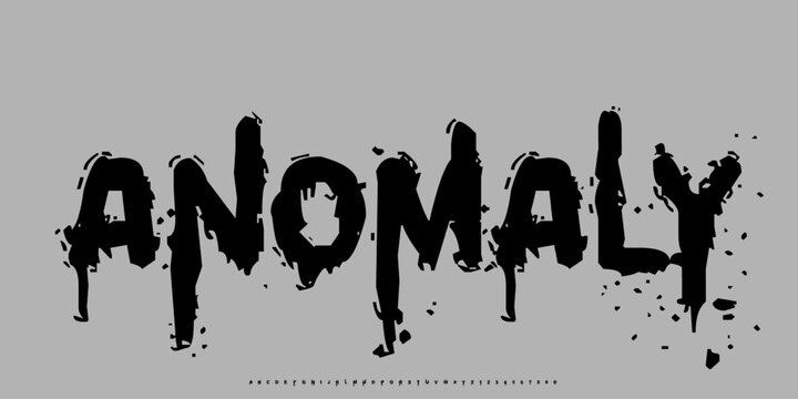 Font Anomaly. Horror Spooky theme editable text, good for horror film cover, book, scary movie banner.	